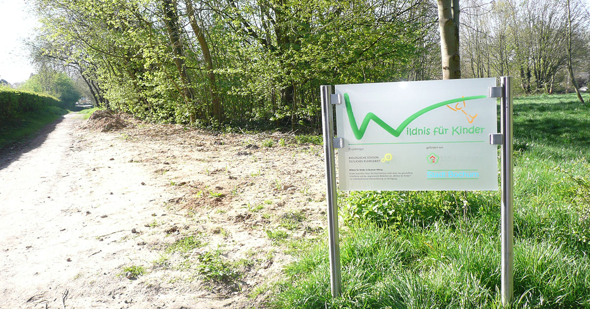 Nur ein Hinweisschild weist auf die für Kinder reservierten Flächen hin. Foto: Wildnis für Kinder