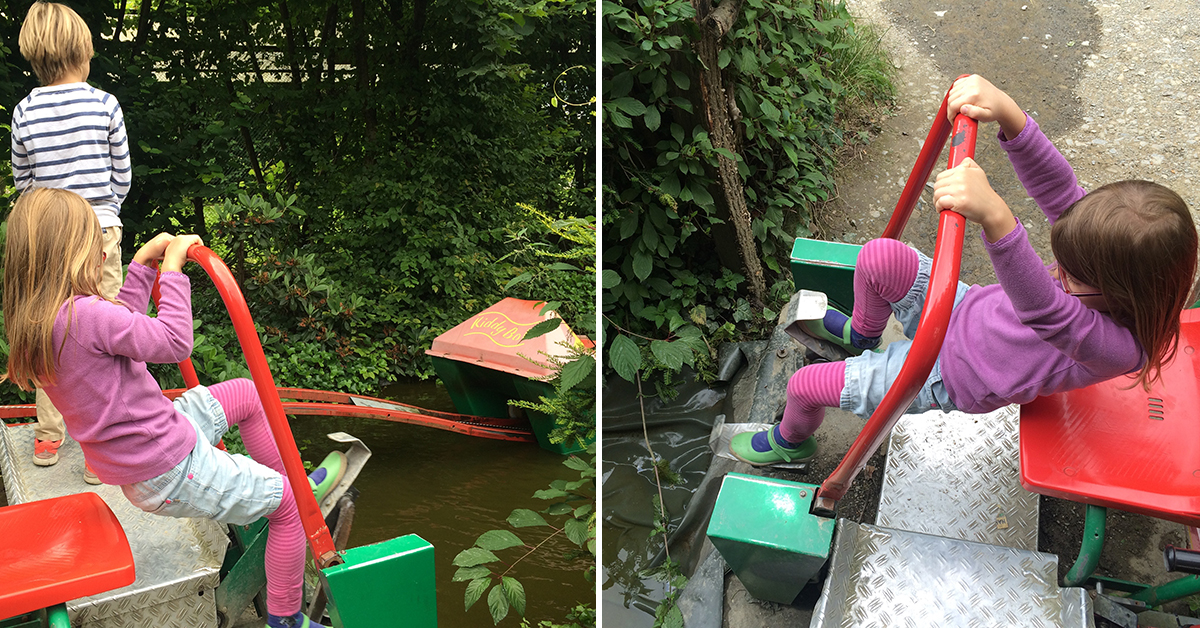 Treten, treten, treten... langsam wird das Boot aus dem Wasser gezogen. Foto: Schilling