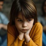 Ein Kind guckt traurig